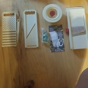 White Kitchen Tools Set with Graters and Slicers